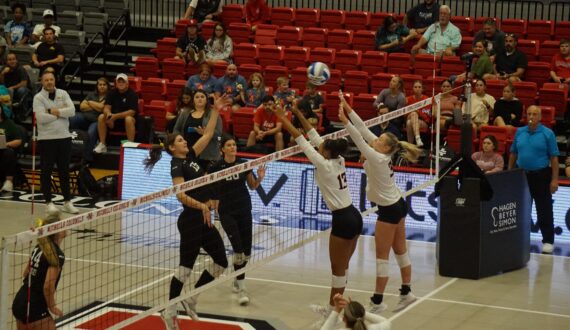 Thumbnail for Nicholls volleyball again falls in three sets to visiting SLU Lady Lions