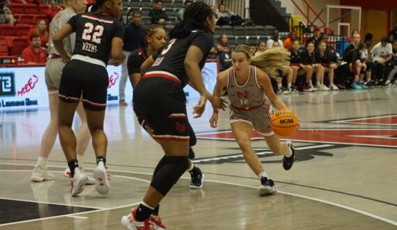 Thumbnail for Nicholls women’s team comes up short in 52-49 home loss to Lamar